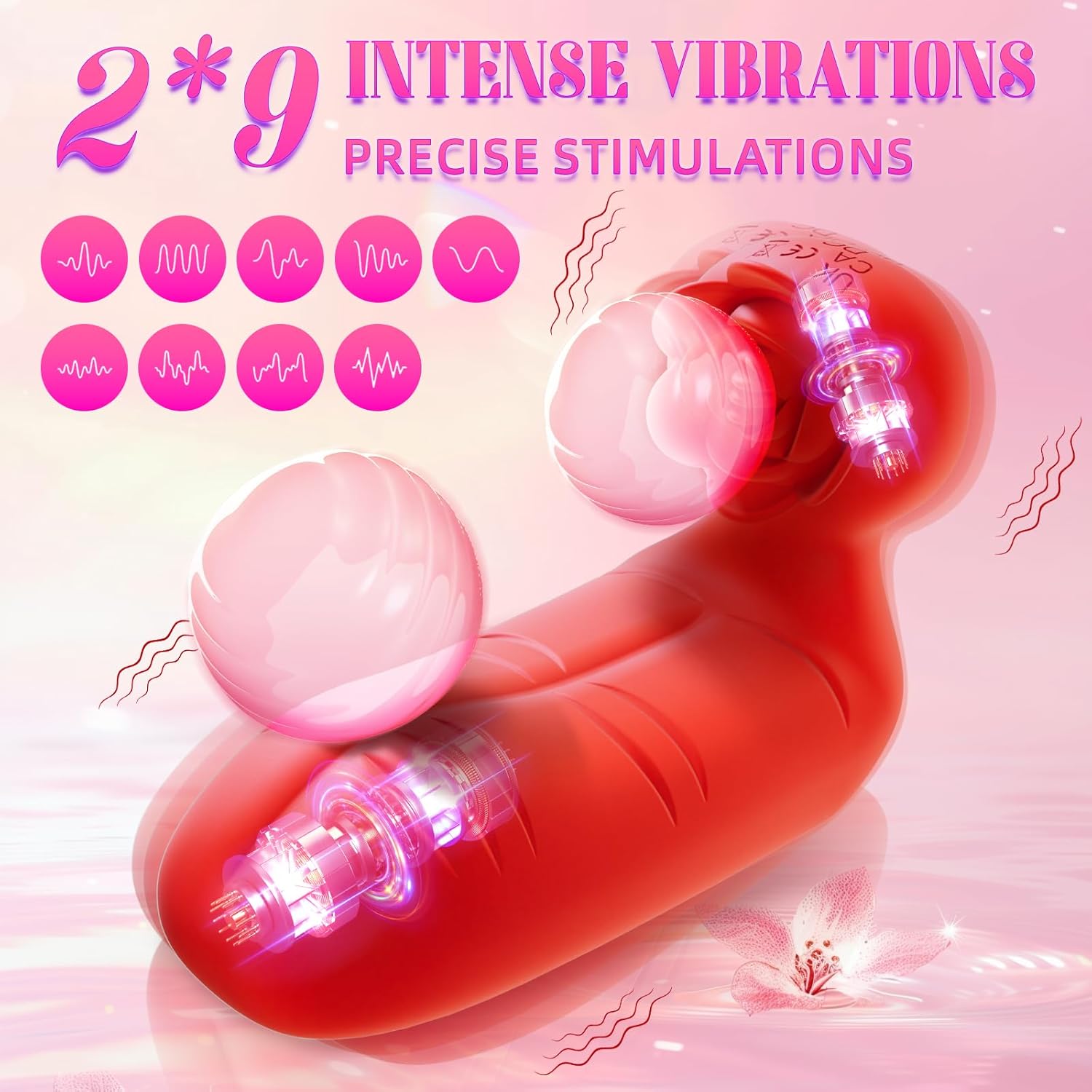 GripBloom Dual-Finger Rose Vibrator