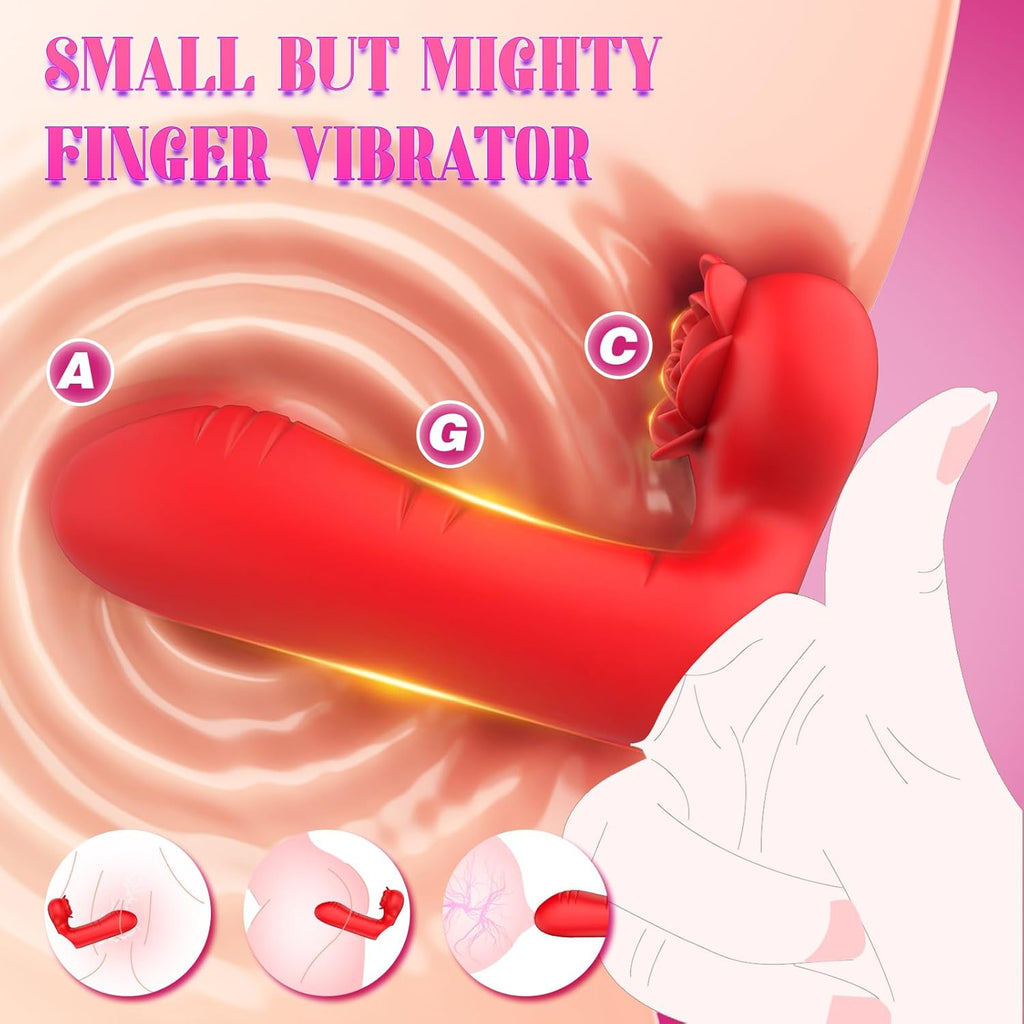 GripBloom Dual-Finger Rose Vibrator