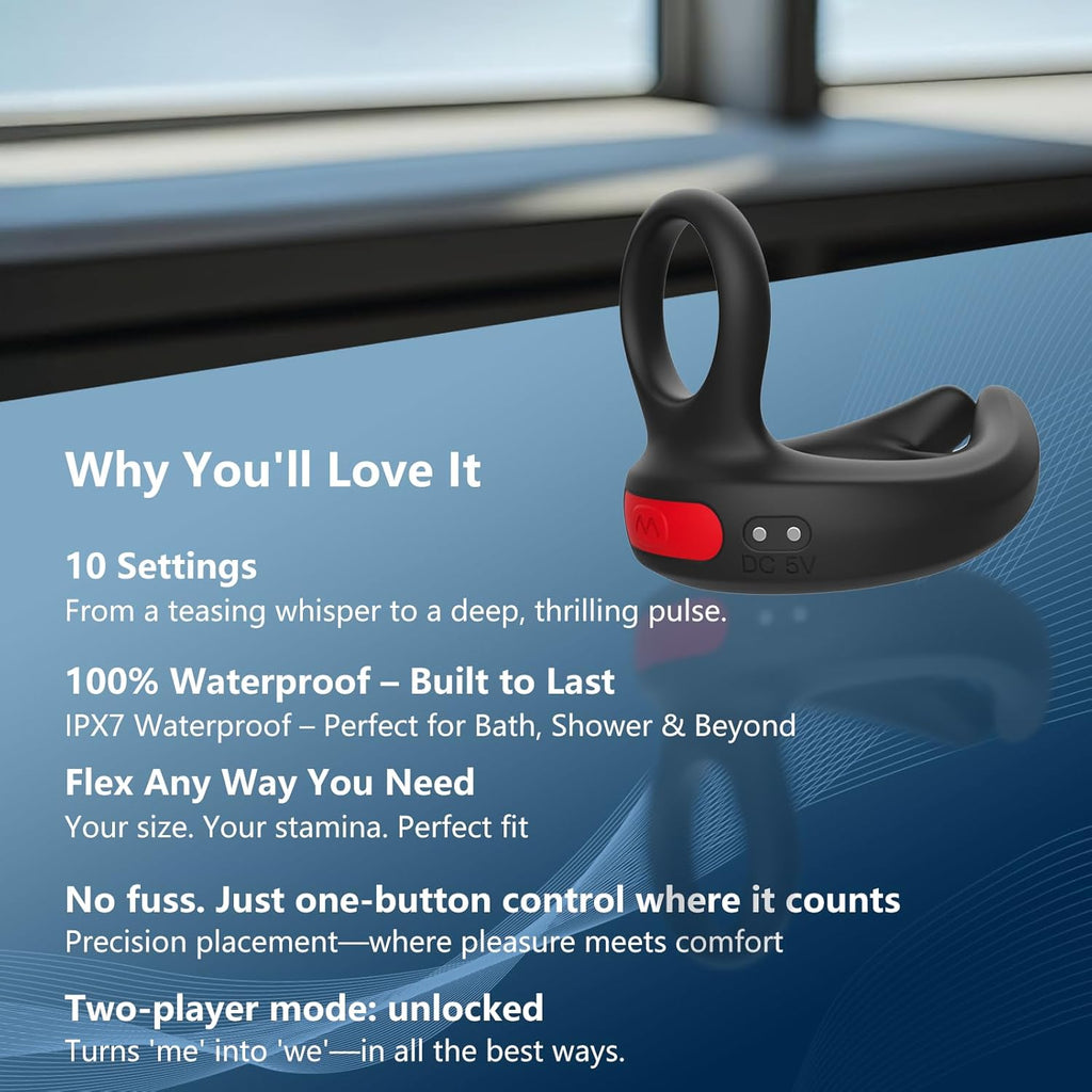 GripPulse Vibrating Dual Cock Ring