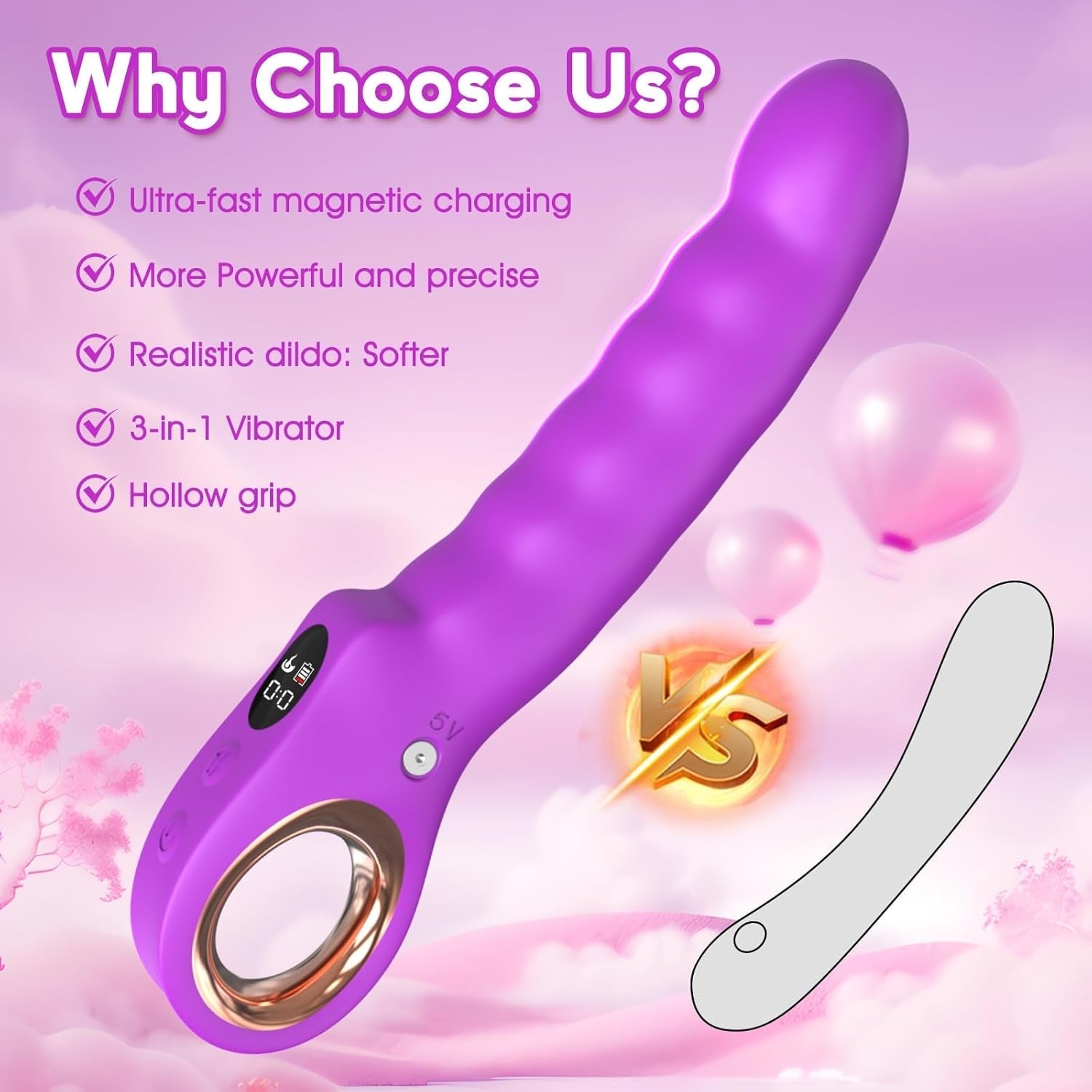 GripStroke Thrusting G-Spot Vibrator Wand