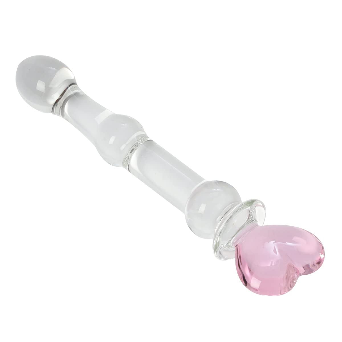 HeartGlass Pink Heart Glass Dildo Wand