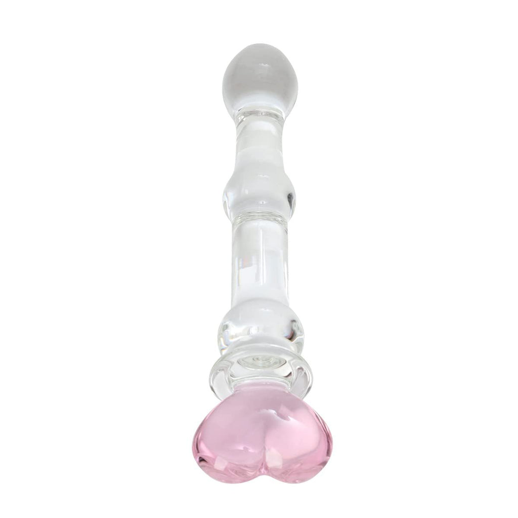 HeartGlass Pink Heart Glass Dildo Wand
