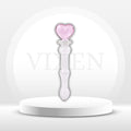 HeartGlass Pink Heart Glass Dildo Wand