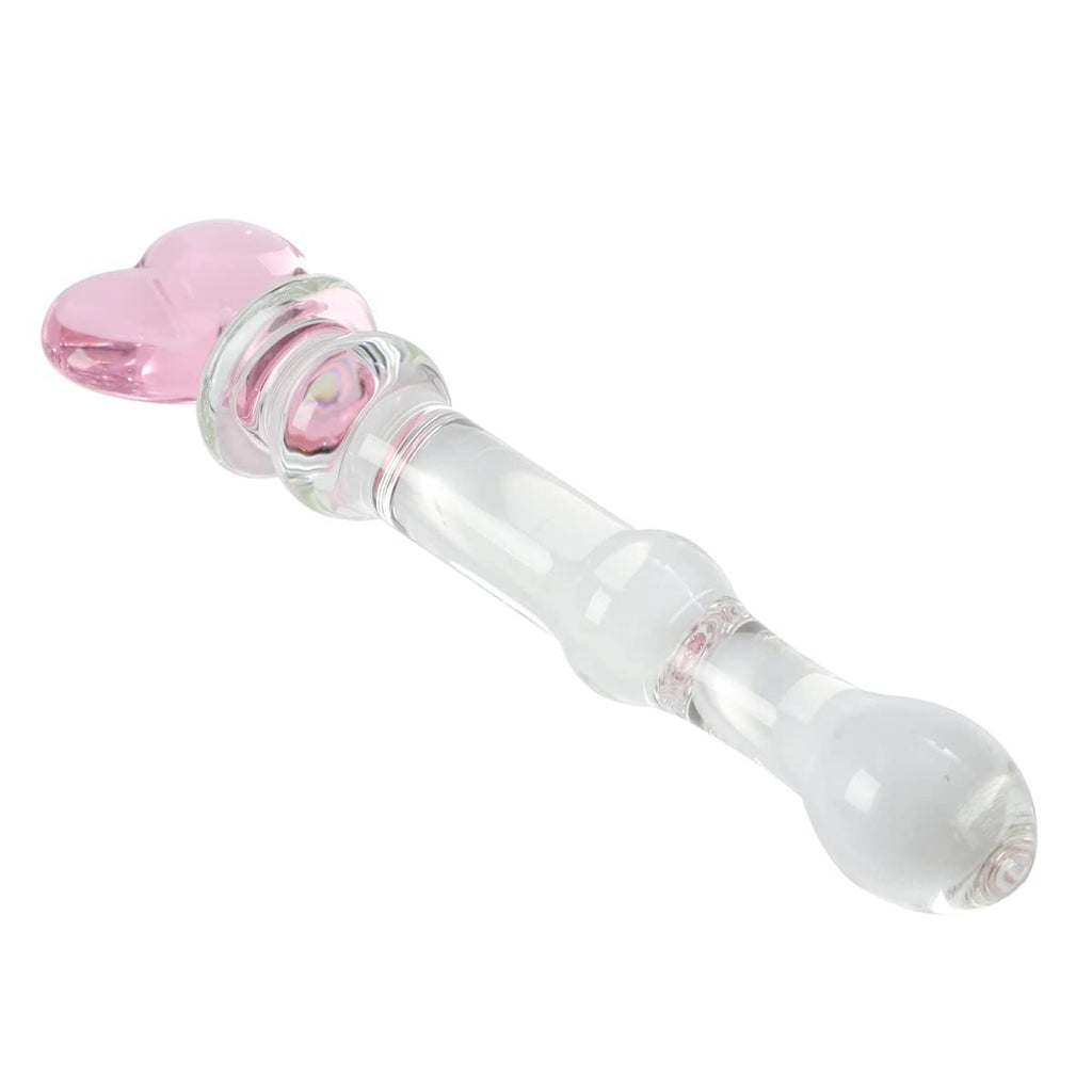 HeartGlass Pink Heart Glass Dildo Wand
