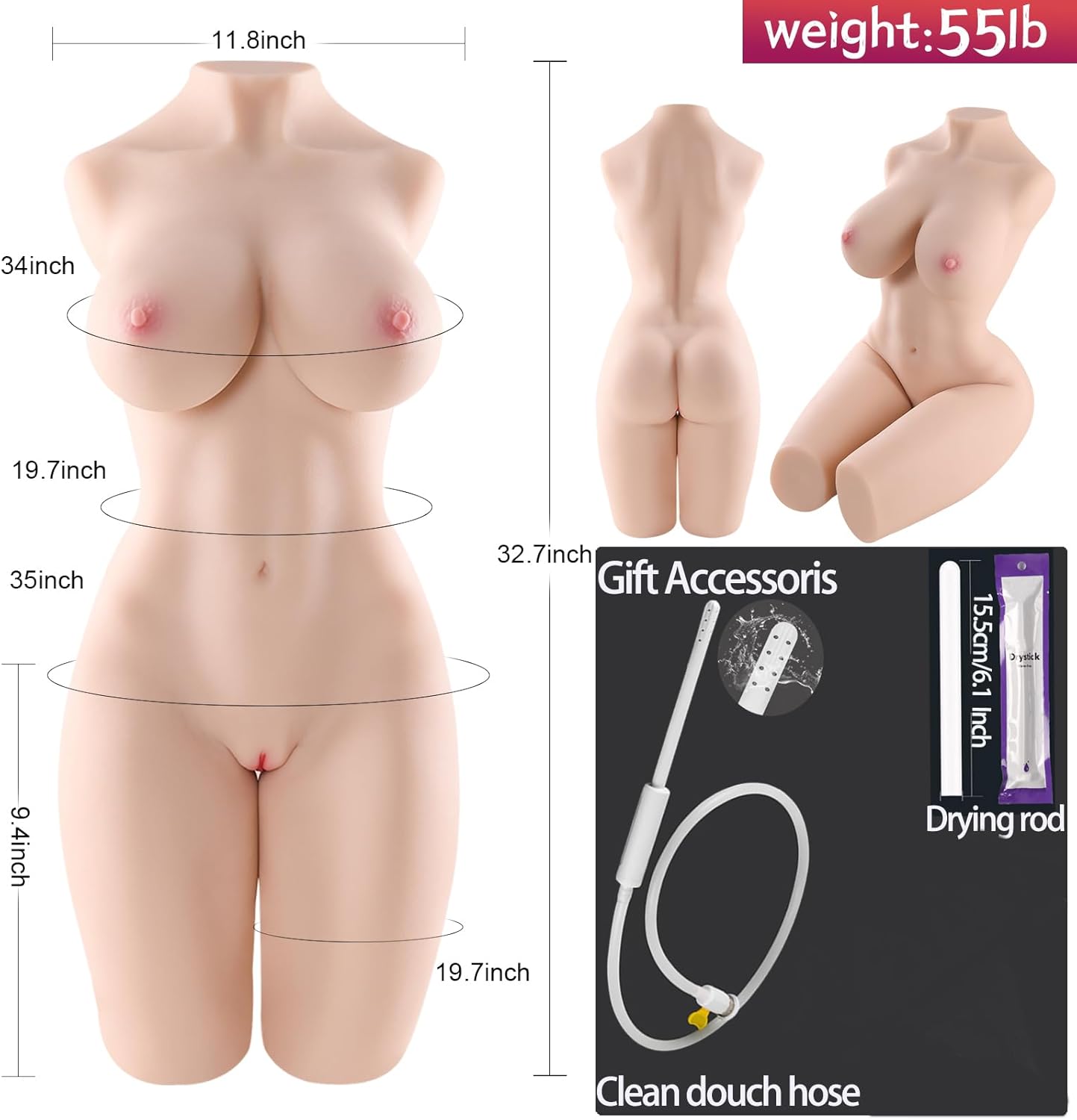 Heather 3-in-1 Full Size Sex Doll (55 lbs)