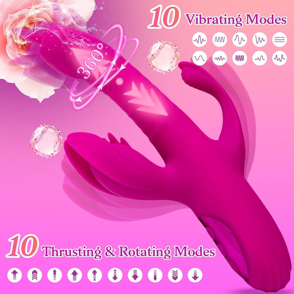 HeatRush Thrusting 3-in-1 Rabbit Vibrator