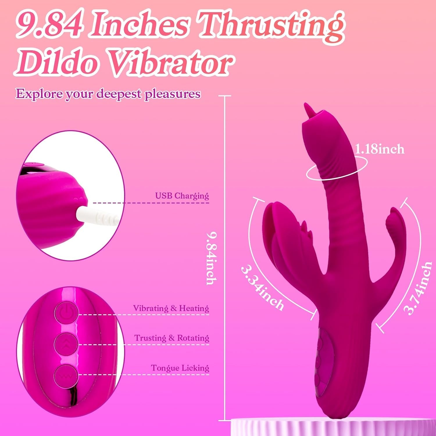 HeatRush Thrusting 3-in-1 Rabbit Vibrator