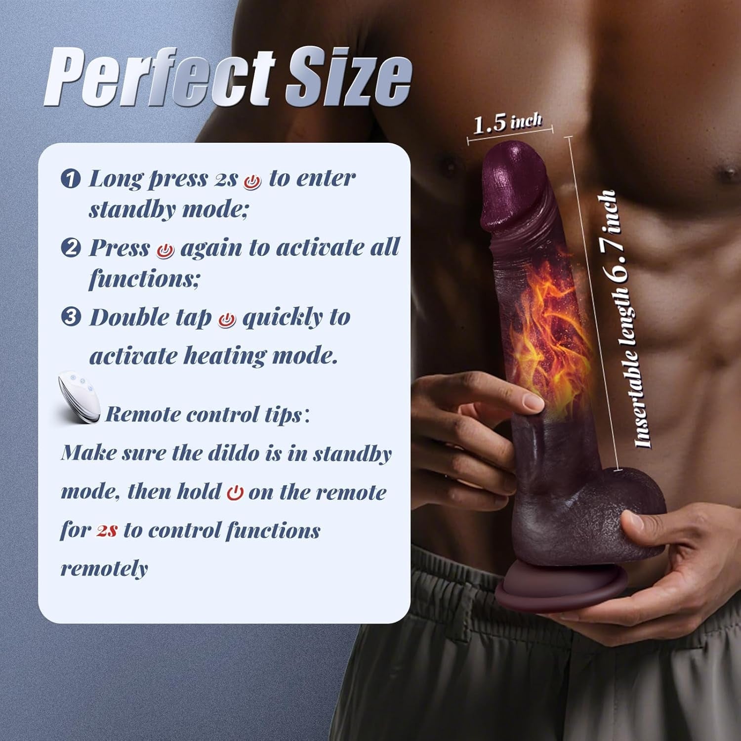 HeatStrokeV Heated Thrusting Dildo Vibrator