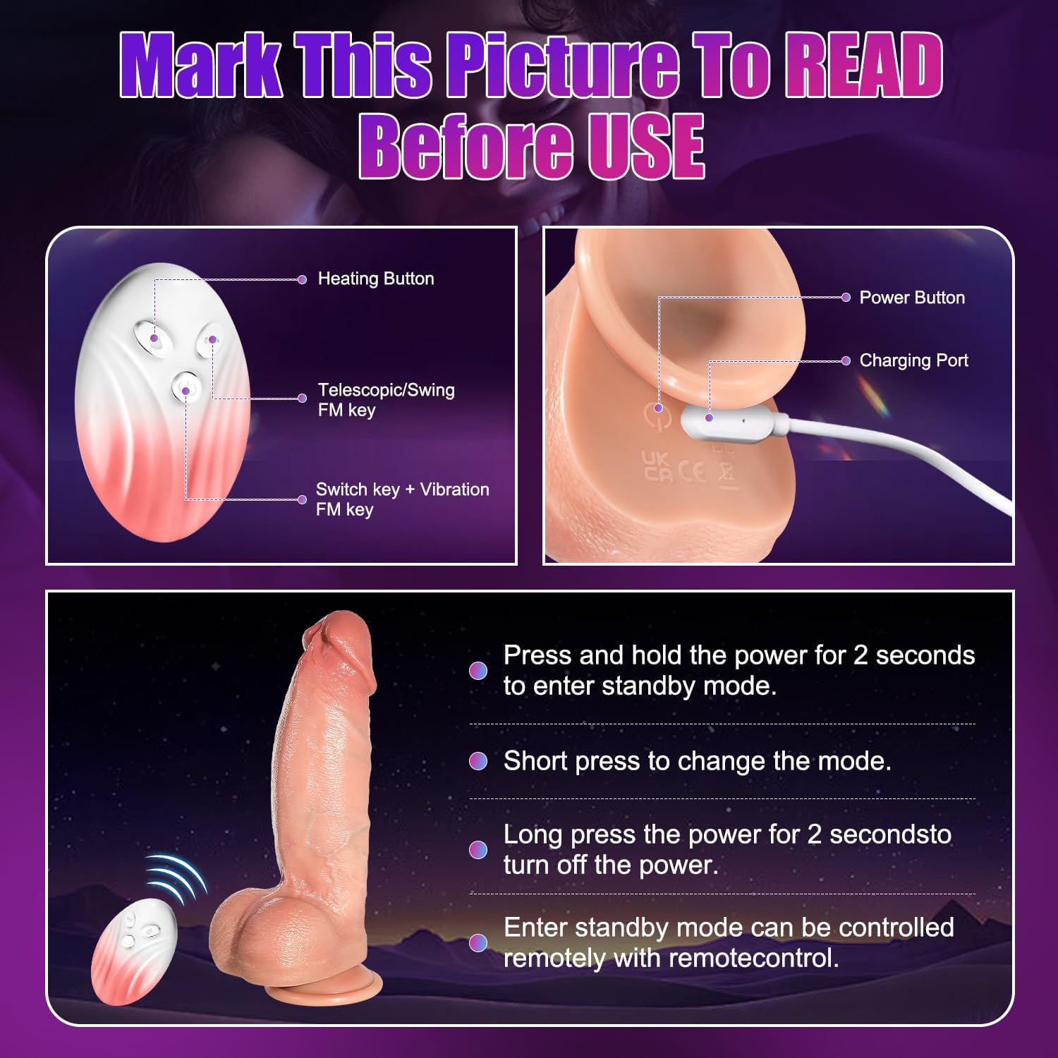 HeatTitan Huge Heating Thrust Dildo Vibrator