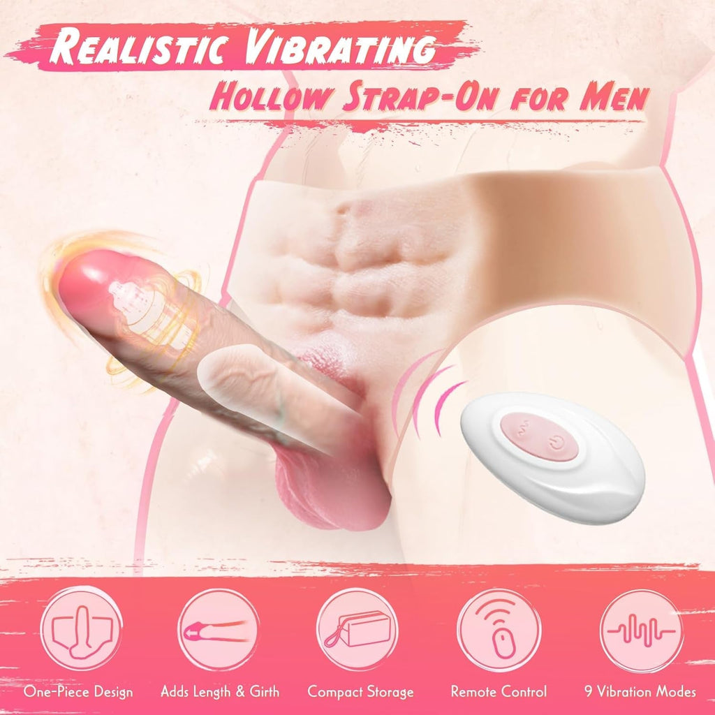 HollowPulse Vibrating Hollow Strap-On Sleeve for Extended Play