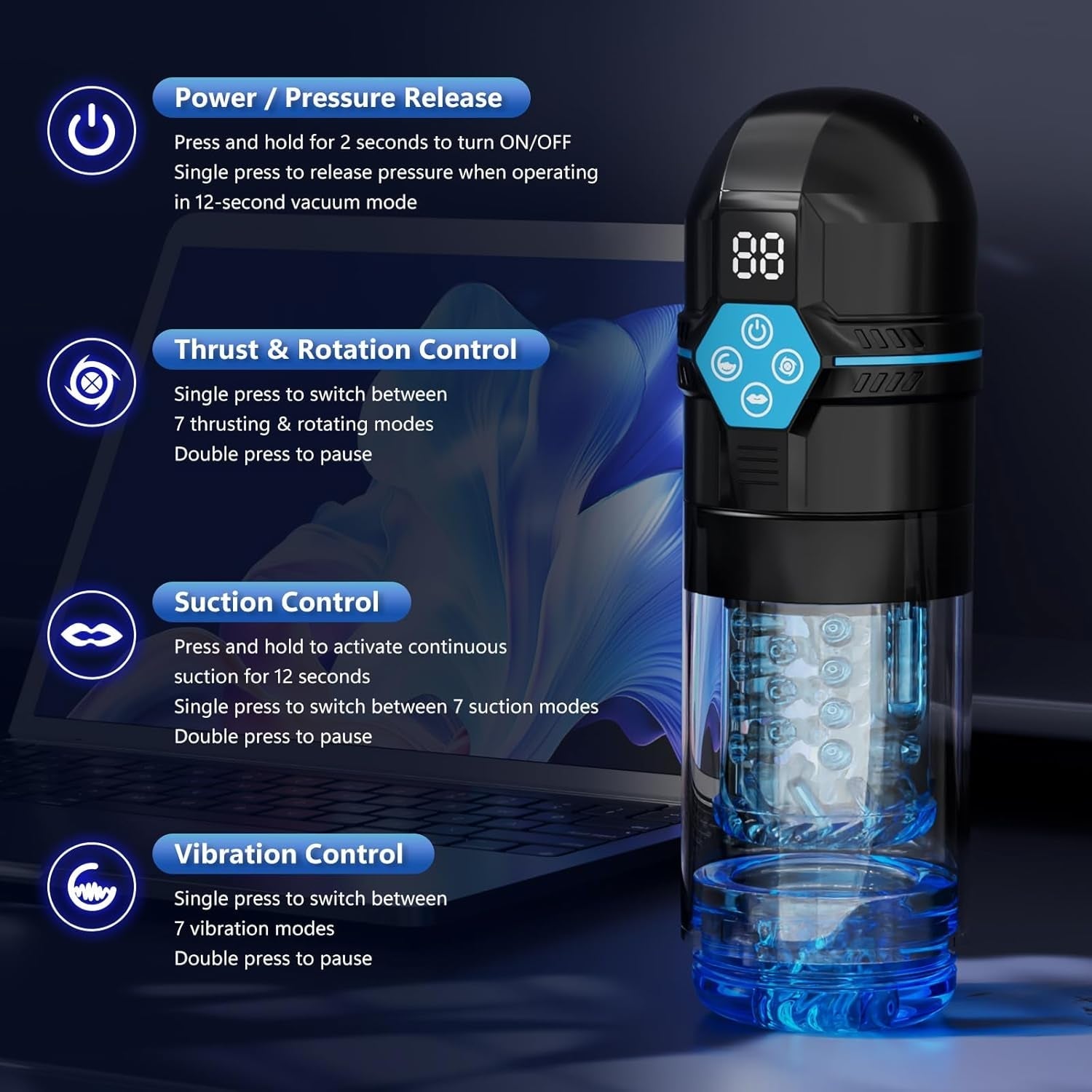 HydroSync AI Video Sync Vacuum Male Stroker