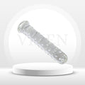 IceFire Textured Glass Dildo Wand