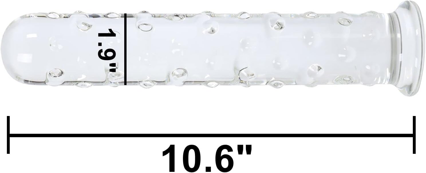 IceFire Textured Glass Dildo Wand