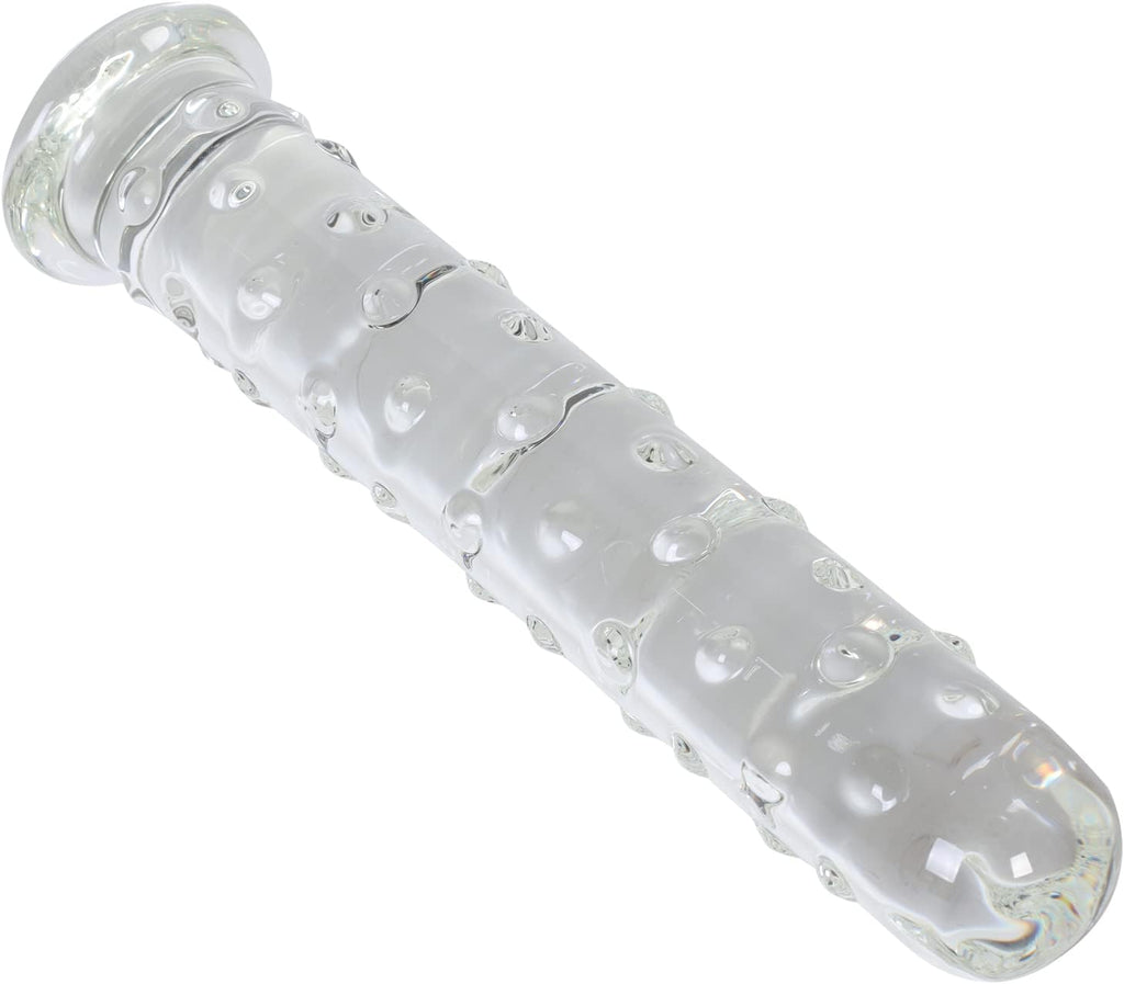 IceFire Textured Glass Dildo Wand