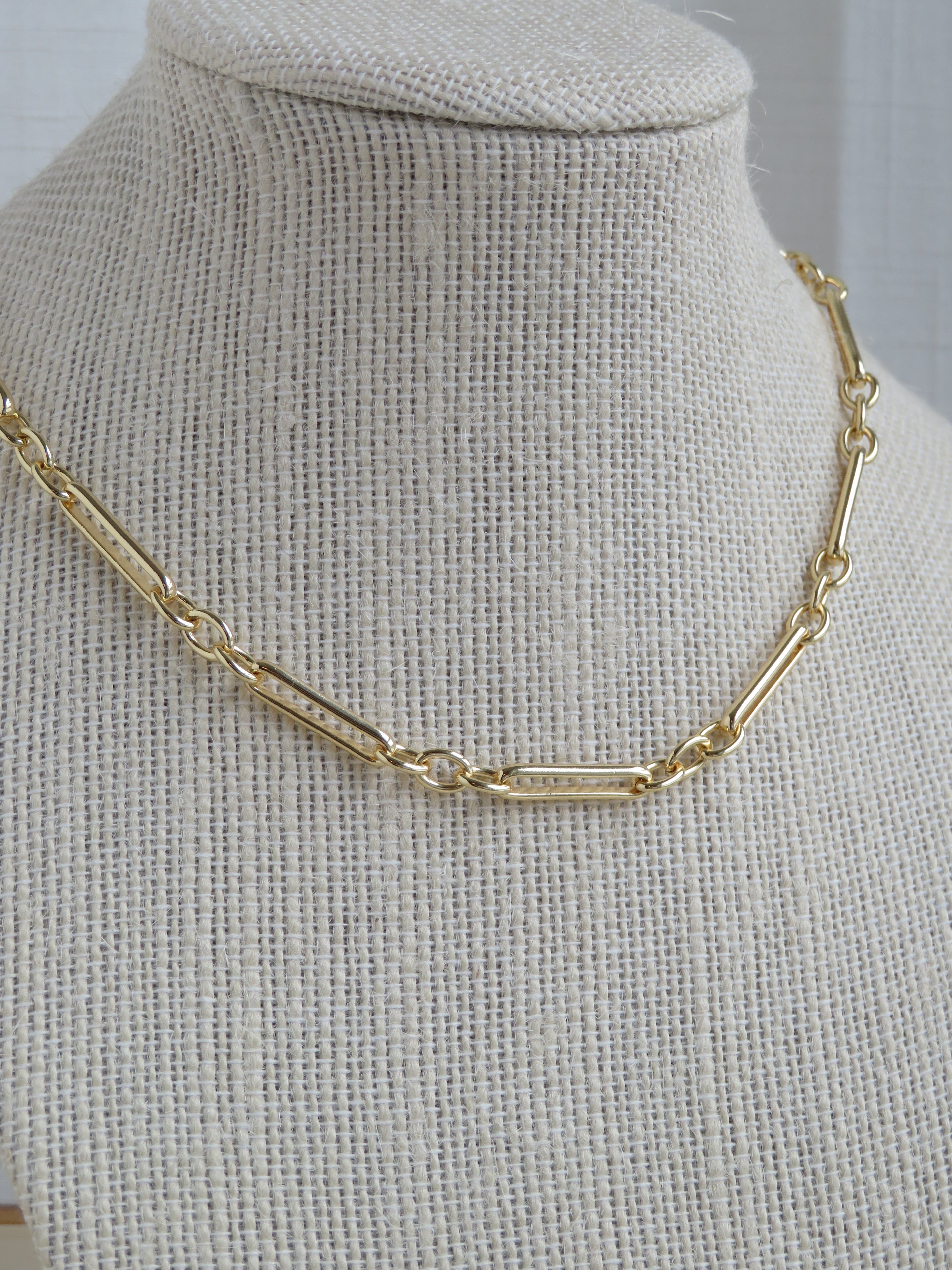 Mixed Link Figaro Necklace - add hinged clasp charms