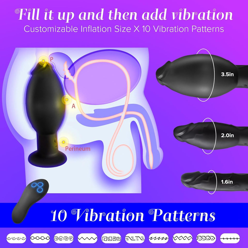 InflateVibe Prostate Vibrator & Suction Cup Dildo