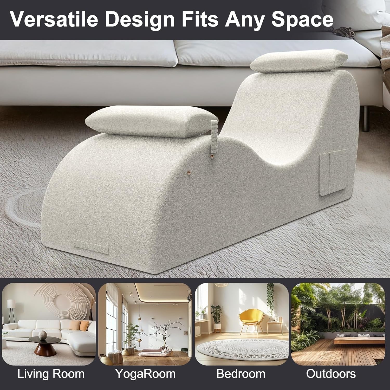 IvoryArc Light Beige Sex Chaise Lounge Chair