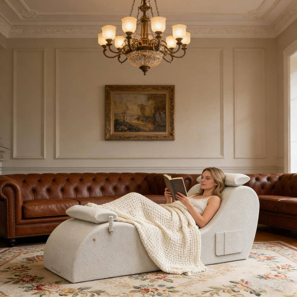 IvoryArc Light Beige Sex Chaise Lounge Chair