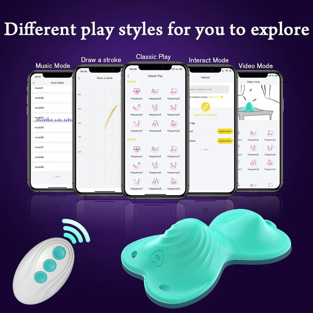 JadeFlutter App Controlled Butterfly Ride-On Vibrator