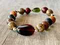 Josh Handmade Acrylic and Glass Beaded Expandable 6" Bracelet with Silver spacer beads for Kids 4-8 Years Old