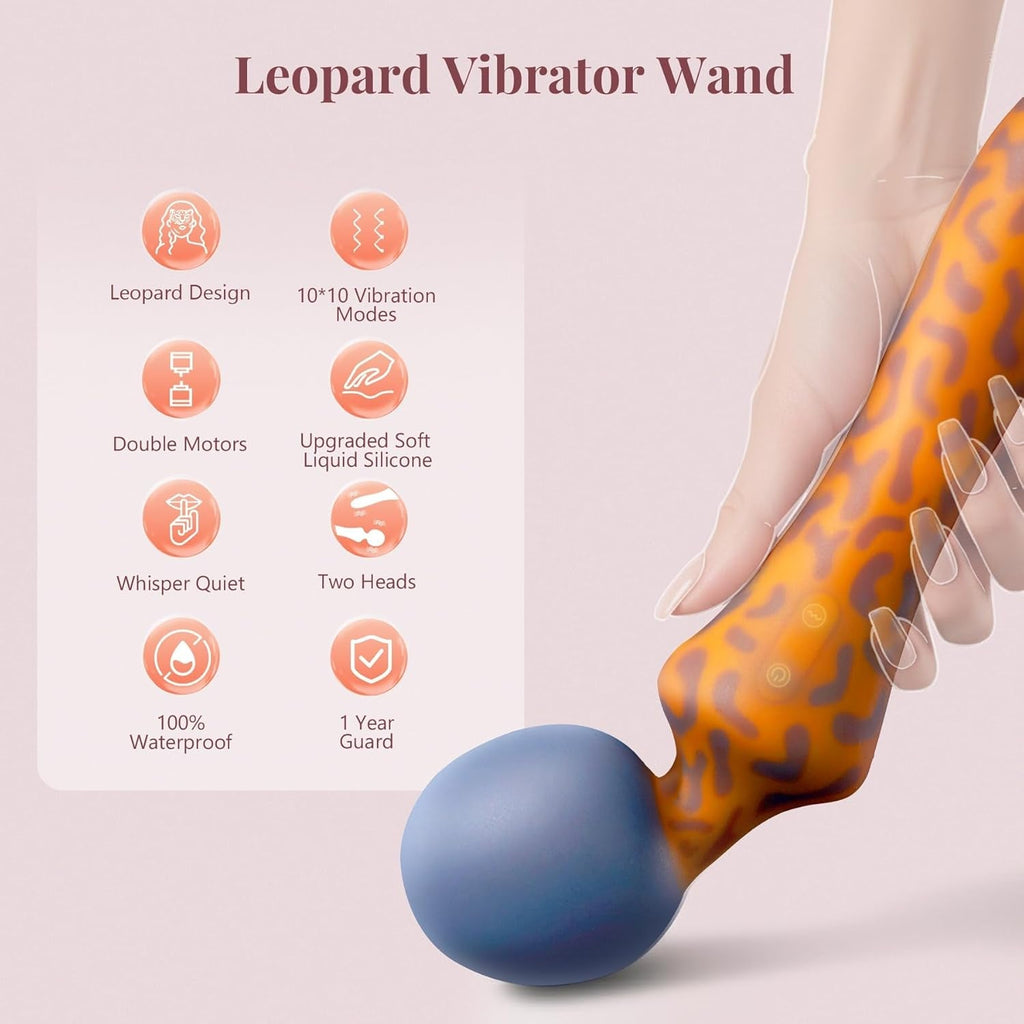 LeopardLush Dual-Headed G-Spot Vibrator Wand