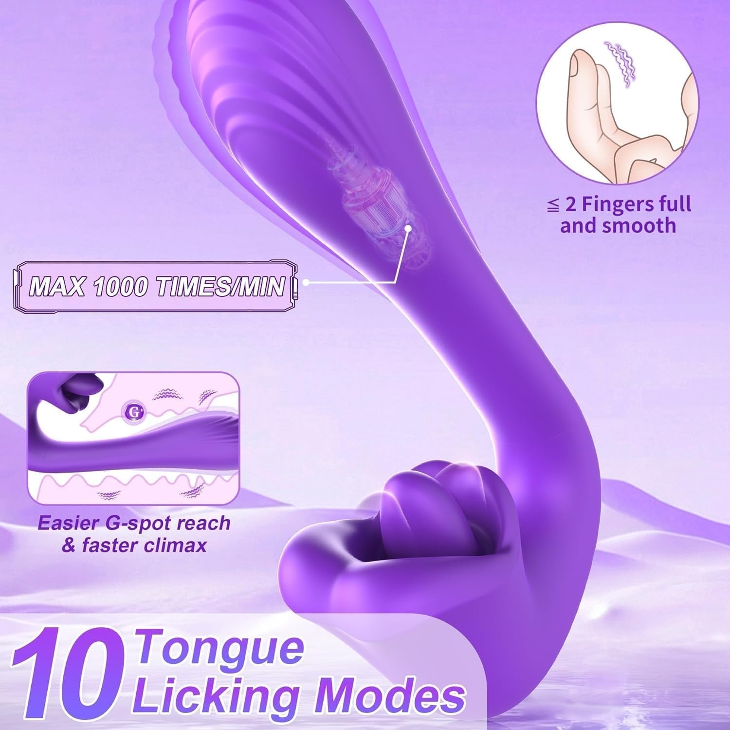 LickAura Tongue G-Spot Vibrator, 20 Modes