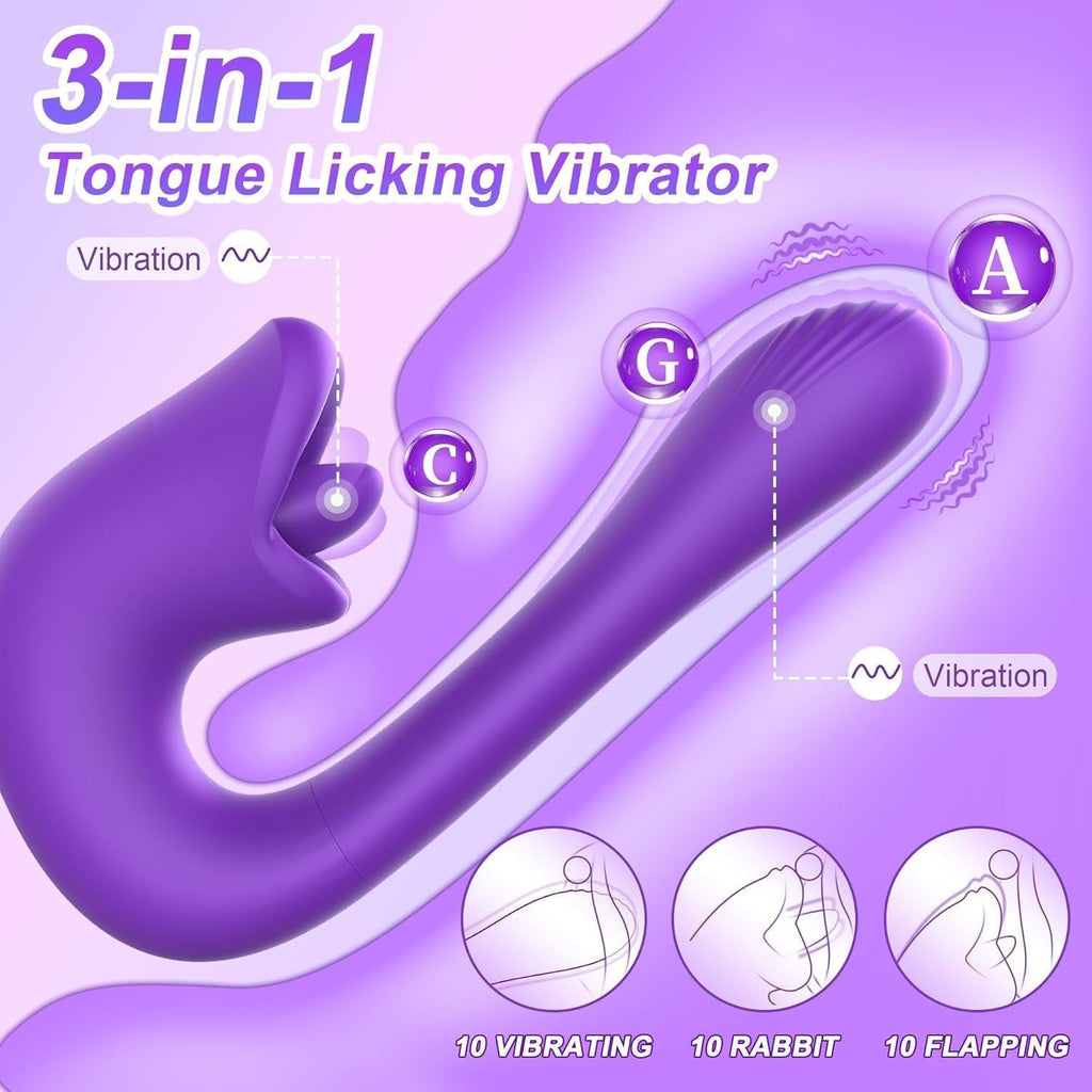 LickAura Tongue G-Spot Vibrator, 20 Modes