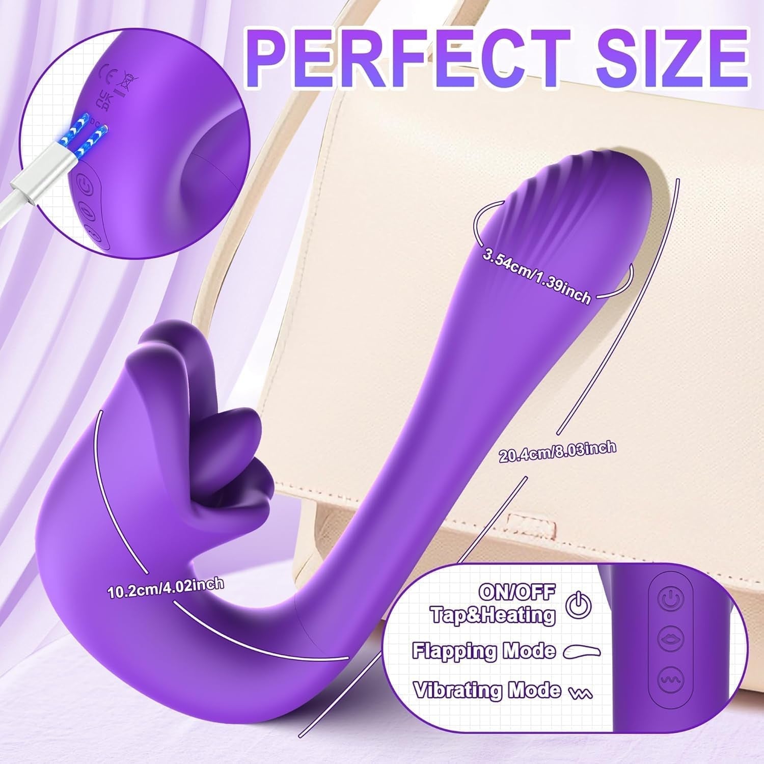 LickAura Tongue G-Spot Vibrator, 20 Modes