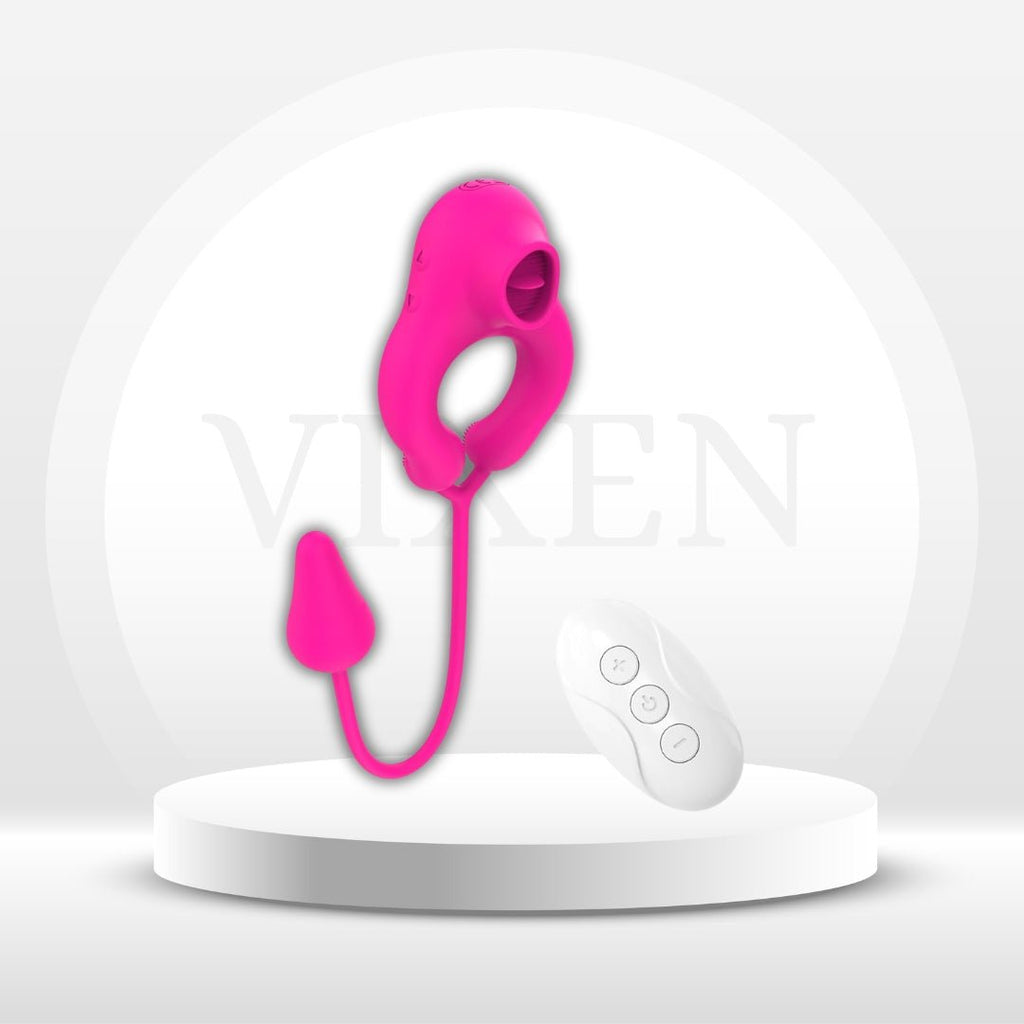 LickLink 4-in-1 Vibrating Cock Ring with Anal & Clit Stimulator