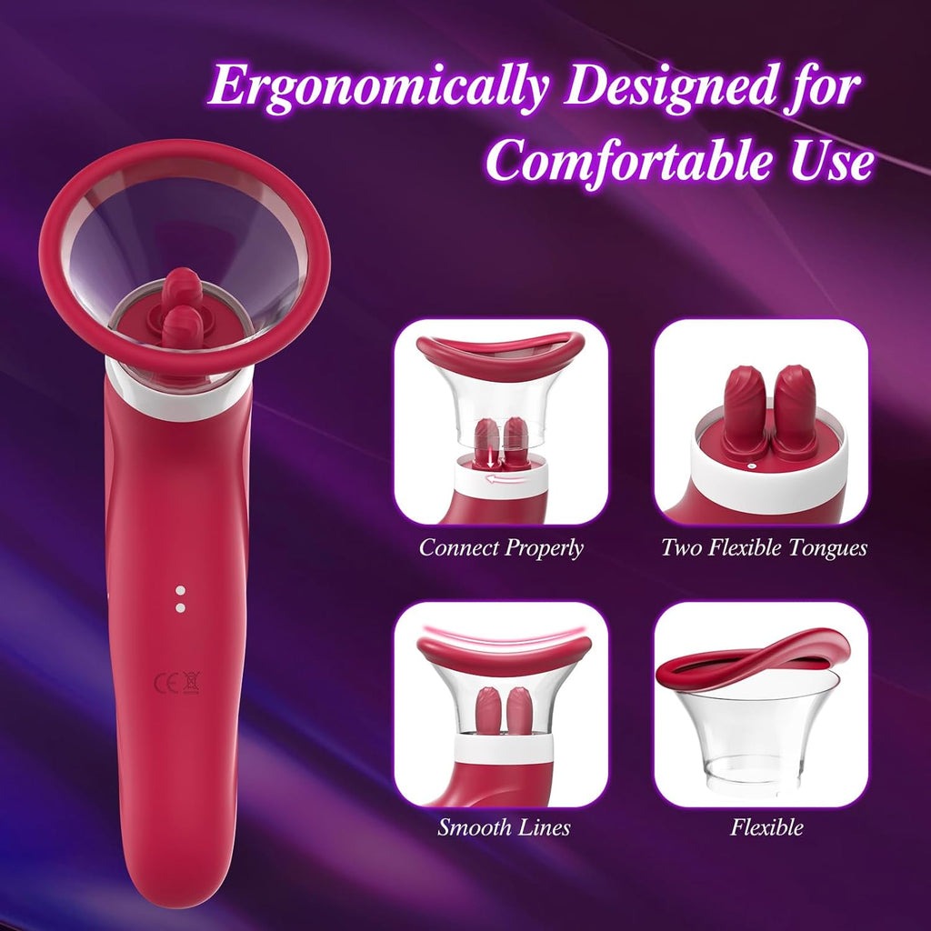 LickLuxe Clit & Nipple Licking Suction Vibrator