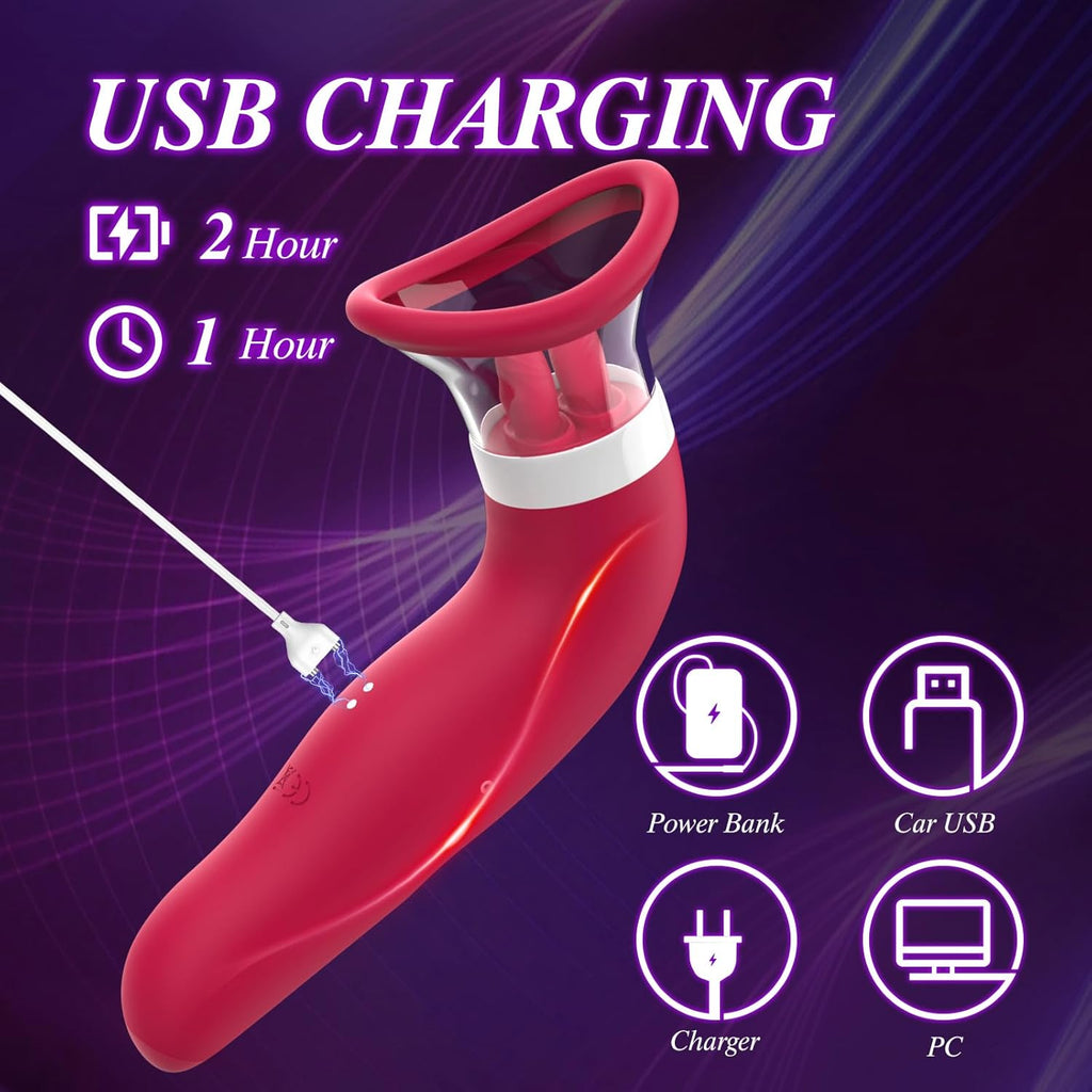 LickLuxe Clit & Nipple Licking Suction Vibrator