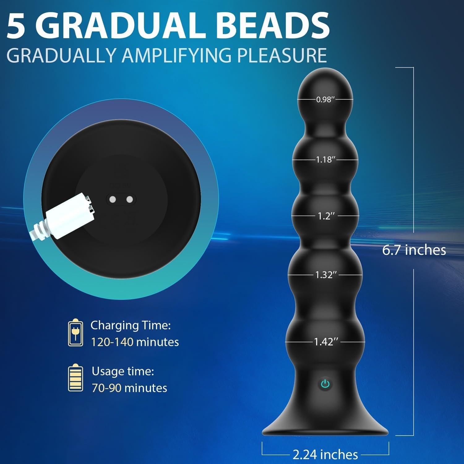 LinkLadder App-Controlled Anal Beads Prostate Plug