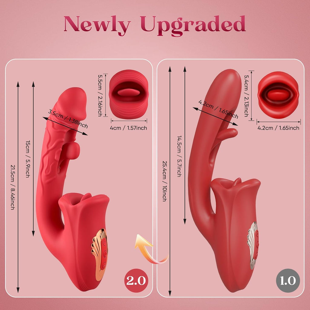 LipLash App-Controlled Flapping Tongue Rose Vibrator