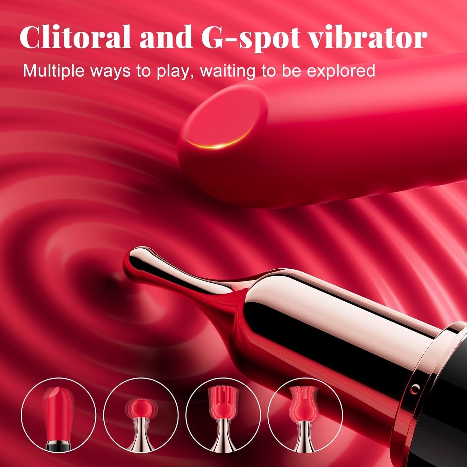 LipMuse Interchangeable Head Lipstick Bullet Vibrator