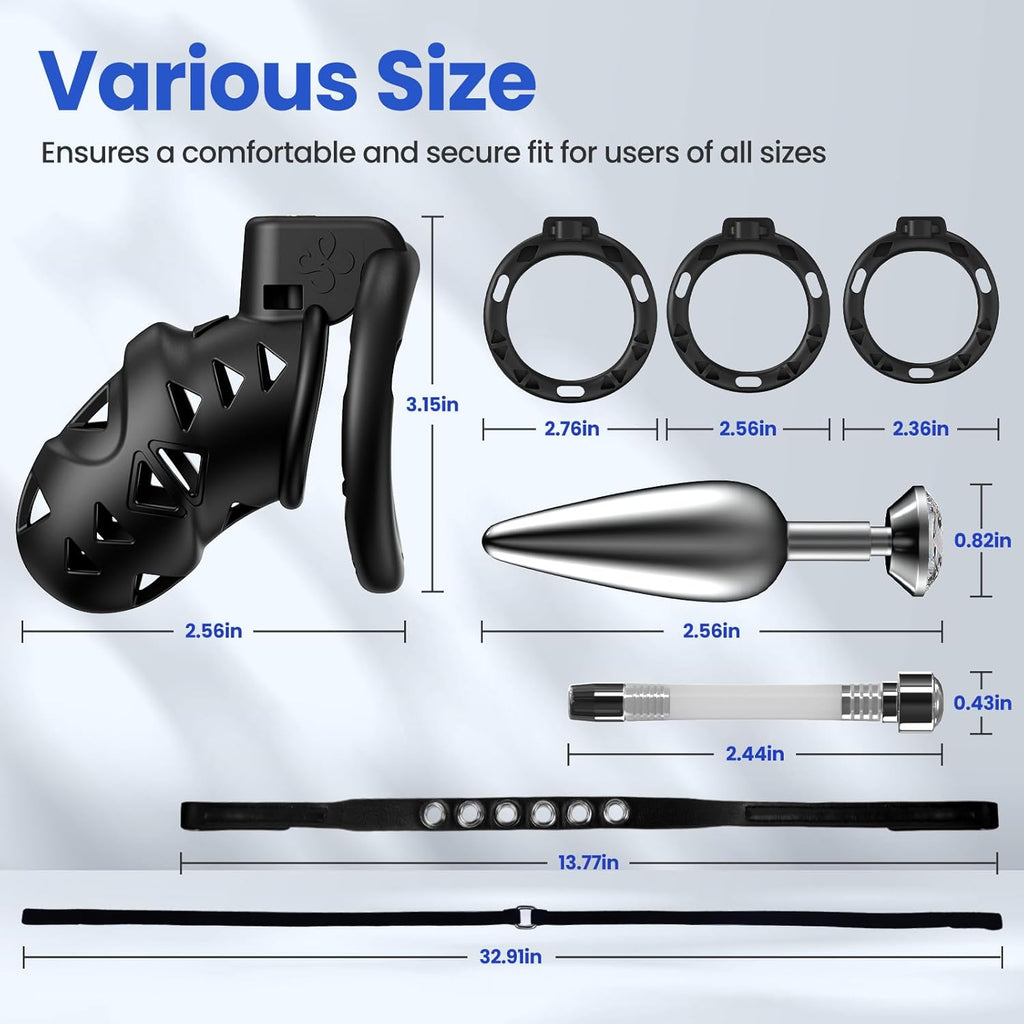 LockBound Male Chastity Cage Set with Plug & Catheter