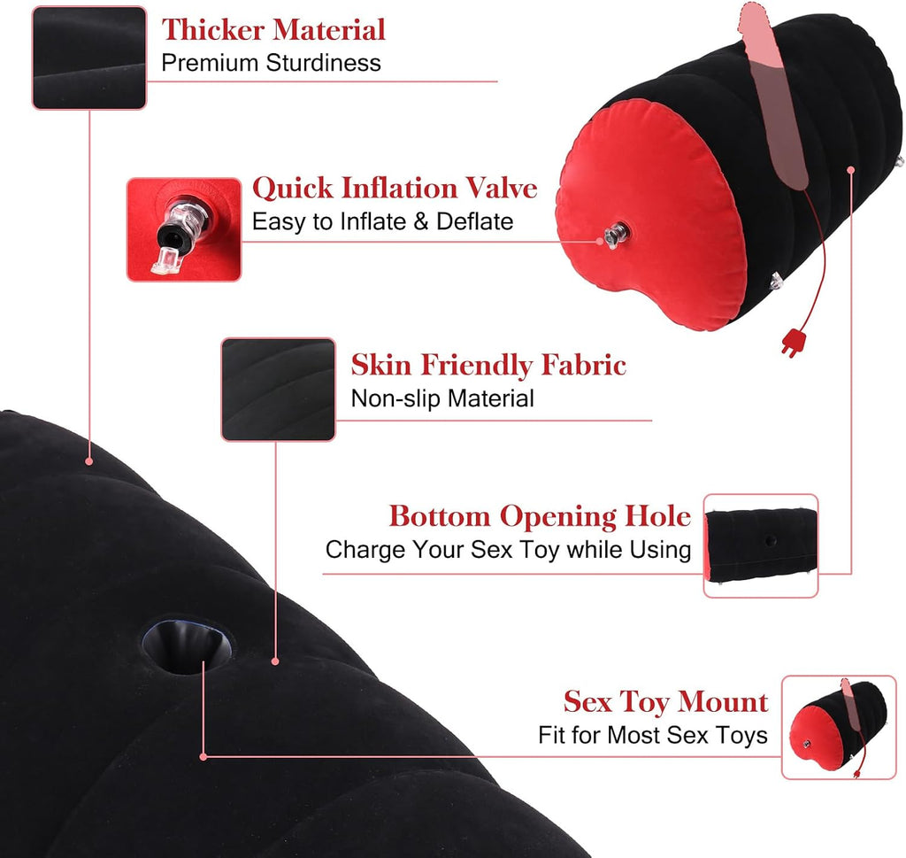 LoveLock Inflatable Heart-Shaped Dildo Mount Sex Pillow