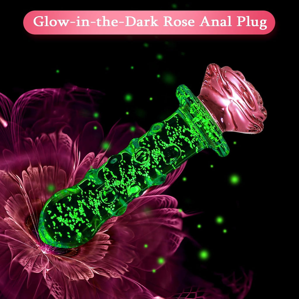 LumiRose Stimulating Beads Glass Plug