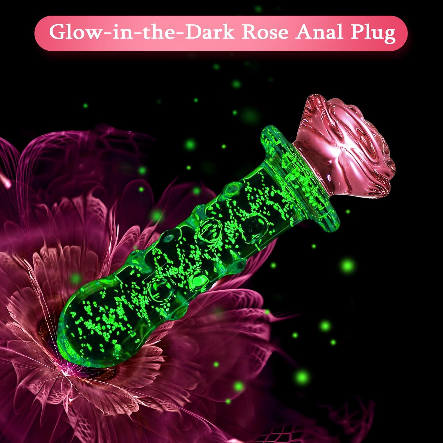 LumiRose Stimulating Beads Glass Plug