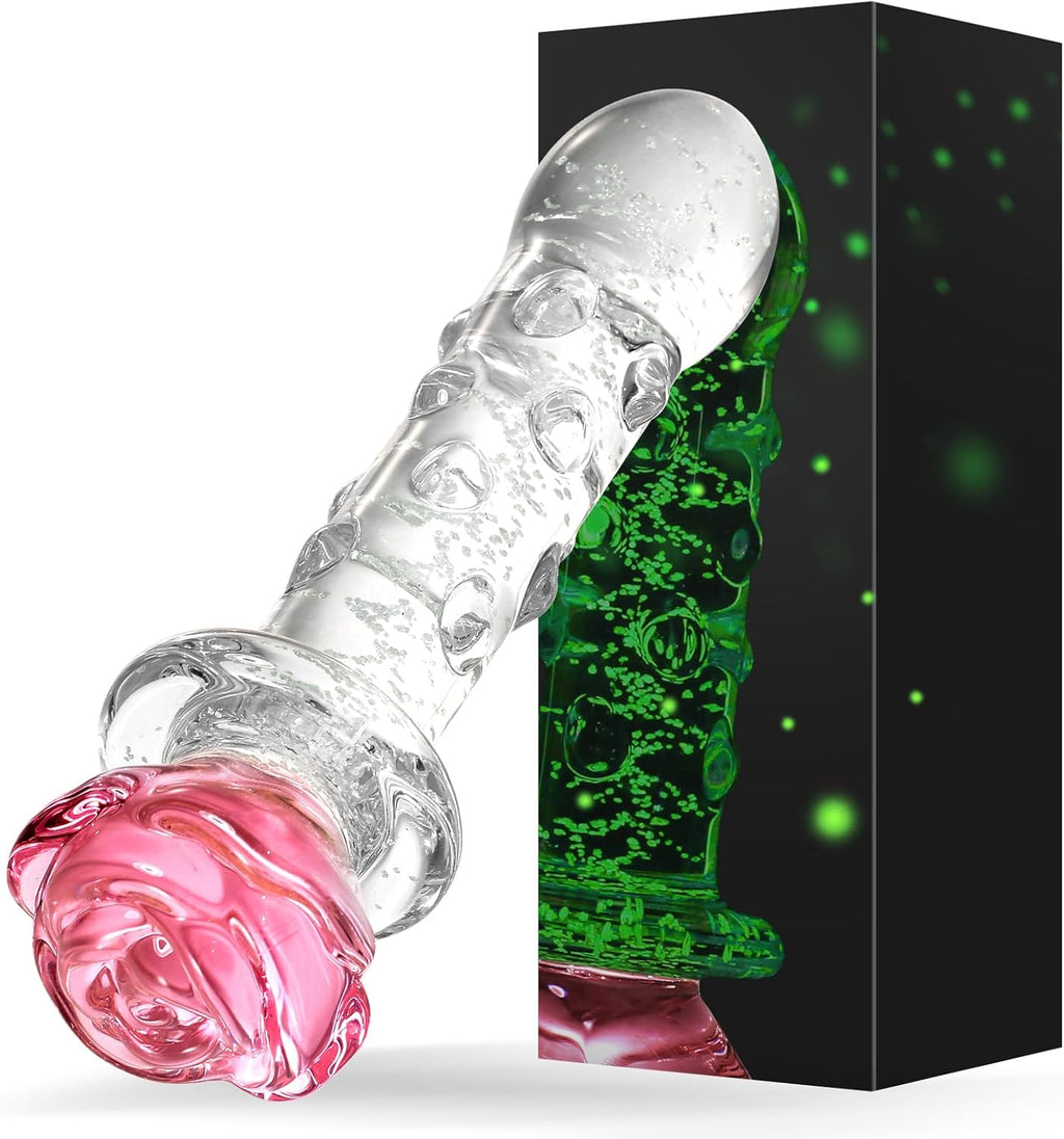LumiRose Stimulating Beads Glass Plug