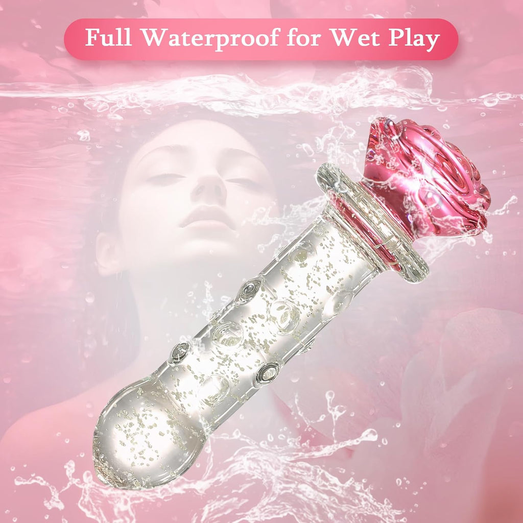 LumiRose Stimulating Beads Glass Plug