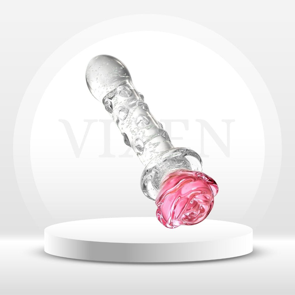 LumiRose Stimulating Beads Glass Plug