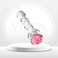 LumiRose Stimulating Beads Glass Plug