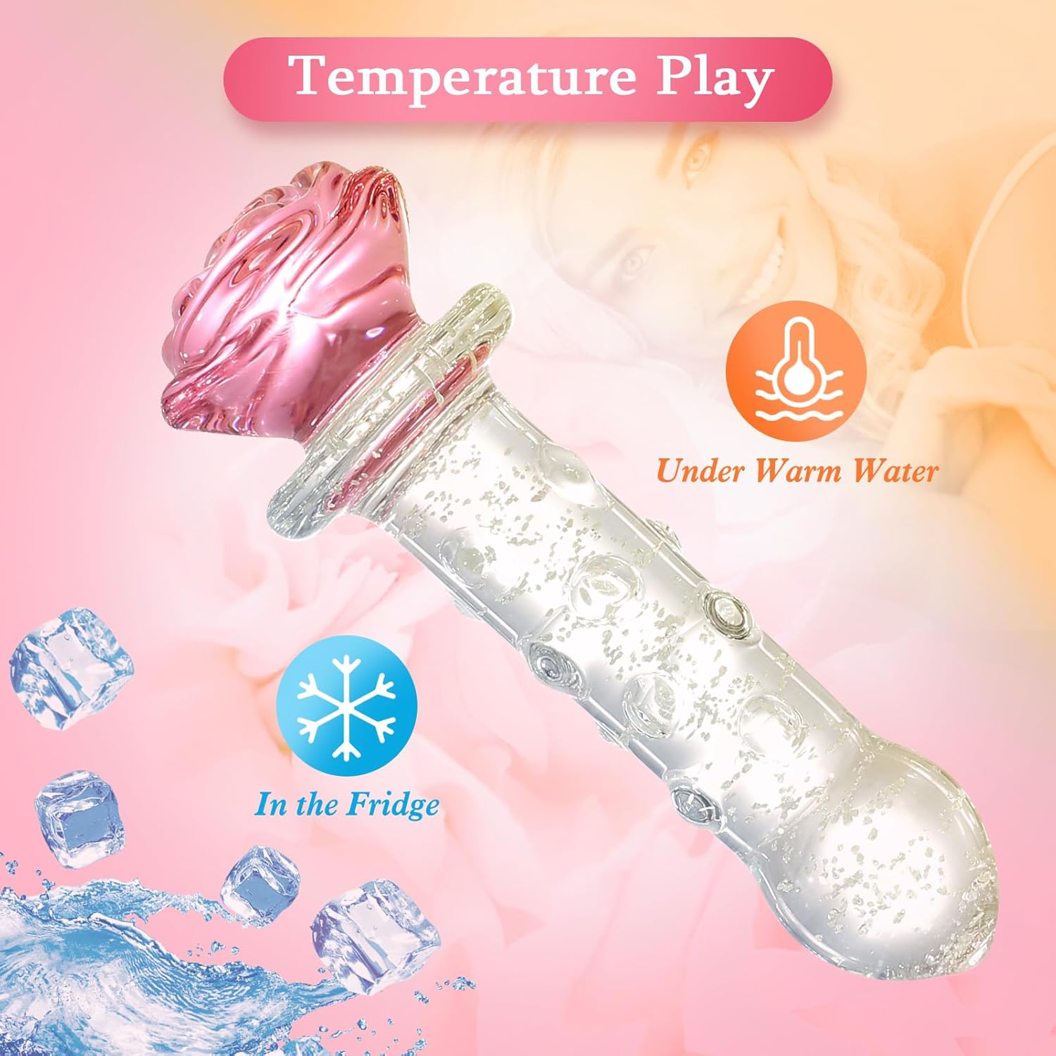 LumiRose Stimulating Beads Glass Plug