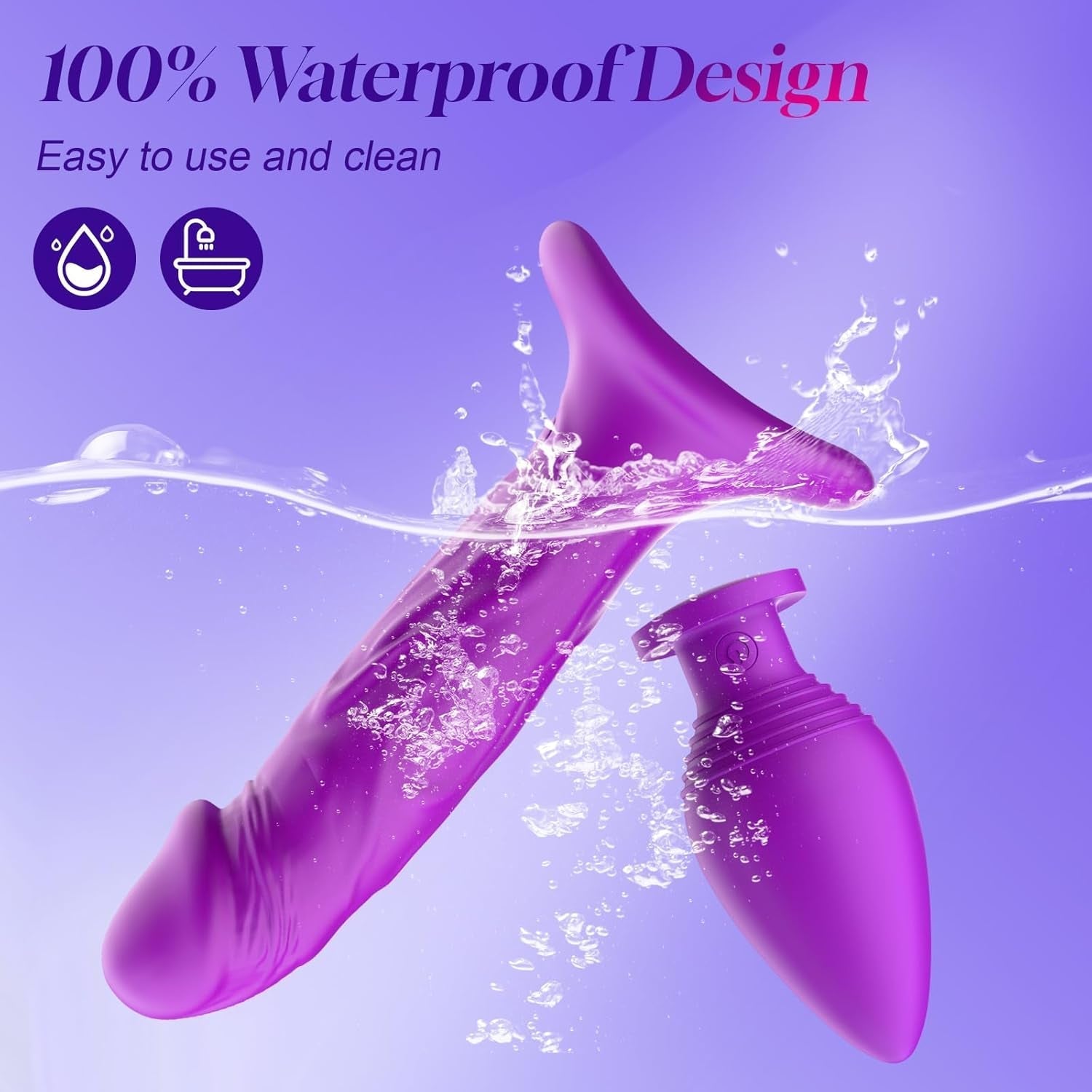 LureLock Dual-Ended Vibrating Dildo & Anal Plug Wand