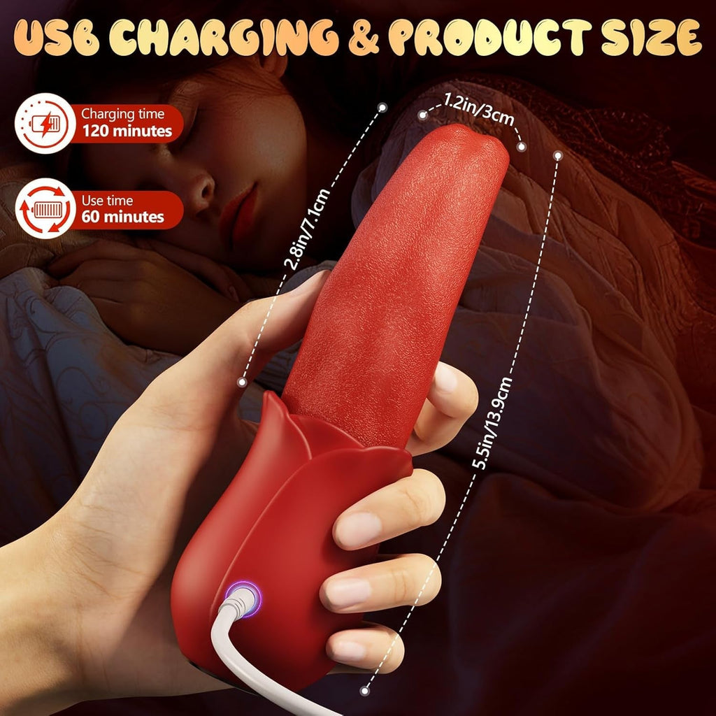 LushFlick Tongue Rose G-Spot Vibrator