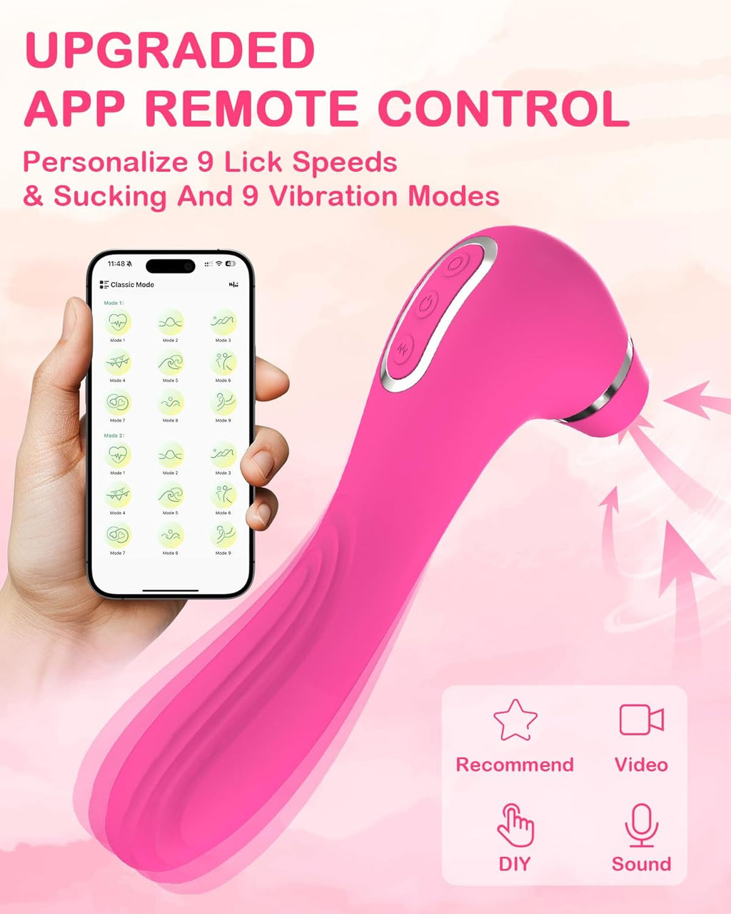LustLips 4-in-1 App-Controlled Licking & G-Spot Vibrator
