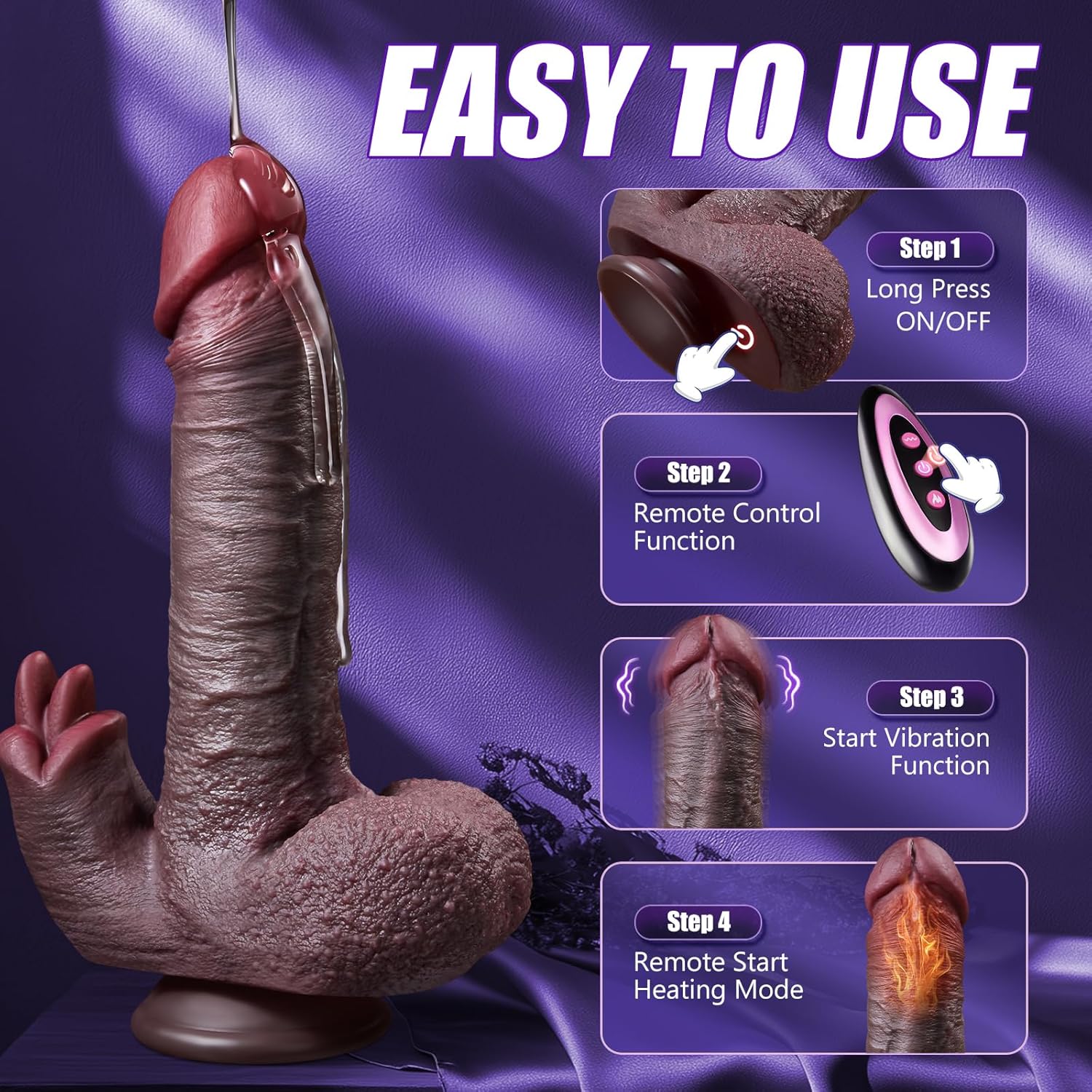 LustObsidian Thrusting Dildo Vibe