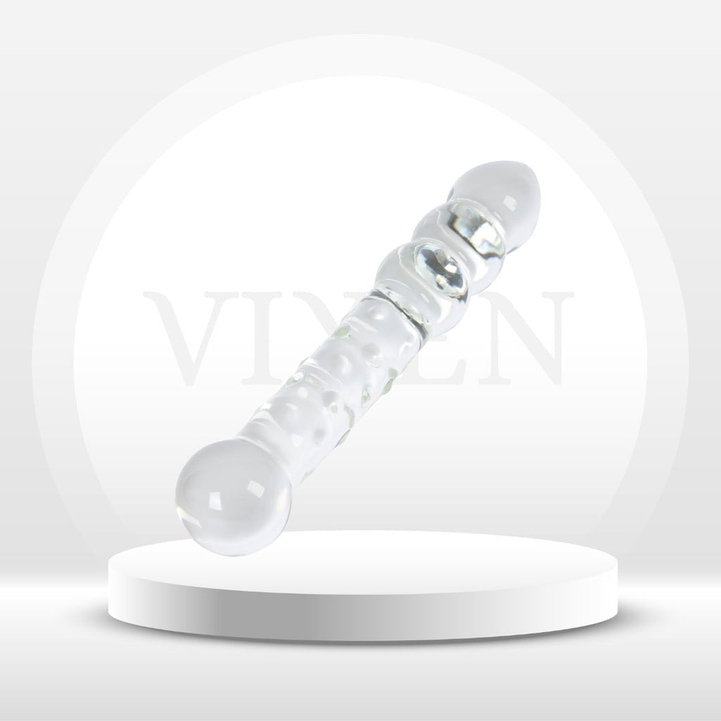 LustSphere XL Glass Dual Ended Anal Beads Wand