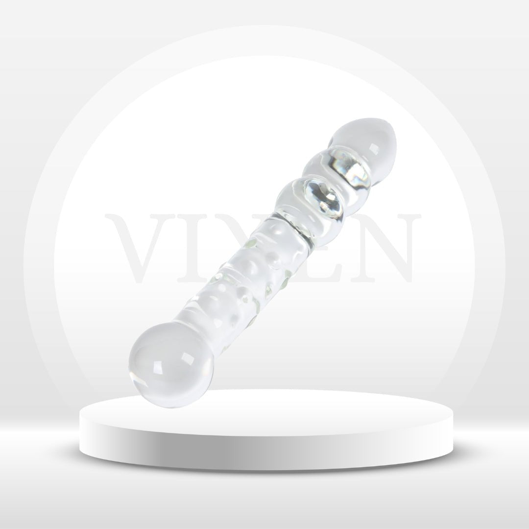 LustSphere XL Glass Dual Ended Anal Beads Wand