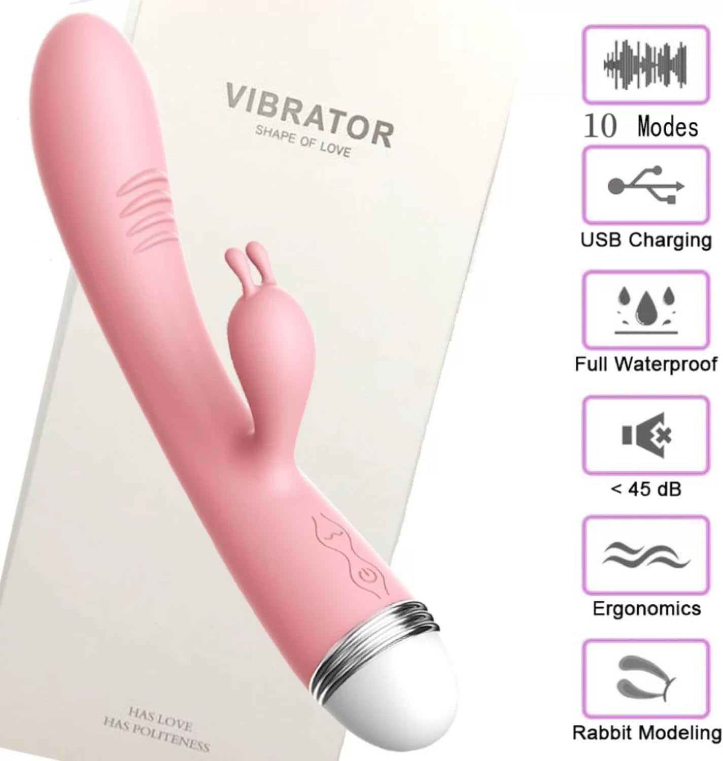 LuxeHare Dual Stimulation Rabbit Vibrator, 10 Modes